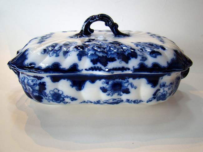 A lovely vintage covered vegetable dish marked 'Gresham B & S'